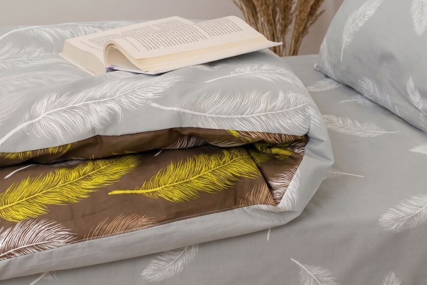 Комплект постельного белья Персефона (евро, бязь gold lux, наволочки: 50х70 см 2 шт и 70х70 см 2 шт, перо, коричневый) IMI m-ps-bz-glx-psf-vr-tkr-pr фото