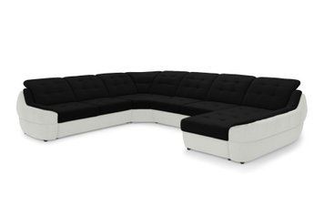 Угловой диван Спейс XXL (375 &times; 310 см, черный с молочным) IMI Premium kspsxxl-p-ll-99-1 фото