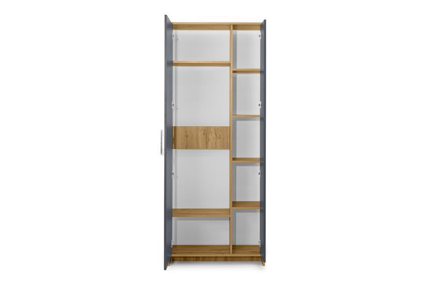 Шкаф NordicNest-2 (дуб аппалачи и антрацит, 80х34х200 см) lshf-th2-db-ppl-ntr фото