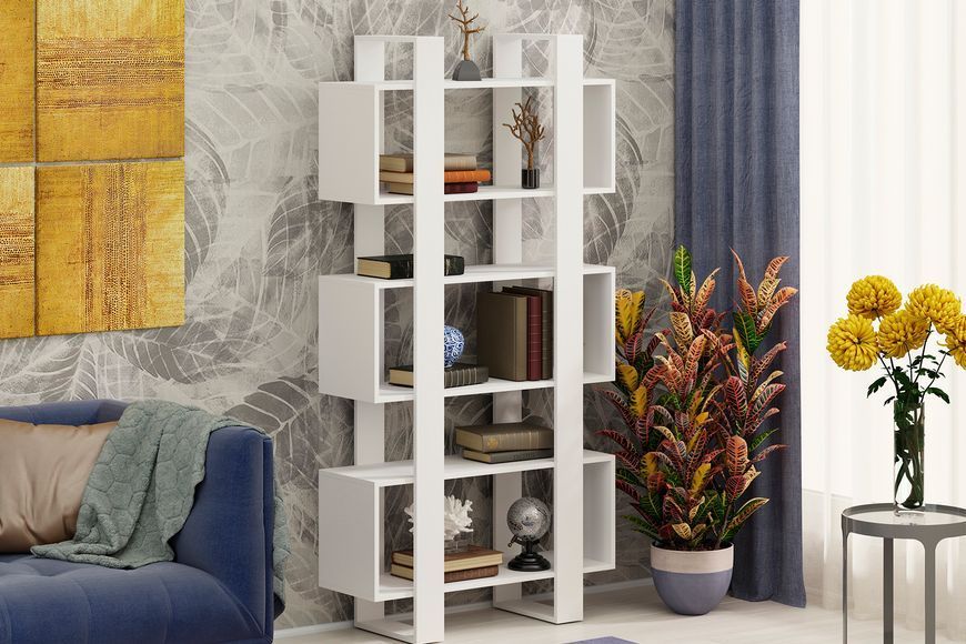 Стелаж Cubio (90х33,2х180 см, тахо + белый) phtn-plts-18-th-bl фото